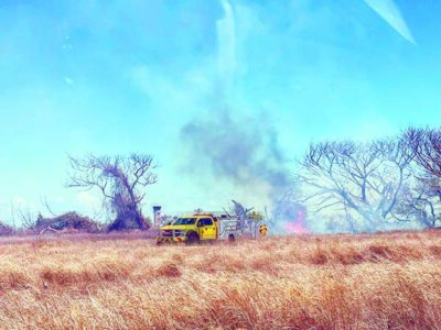Brush fire closes airport temporarily